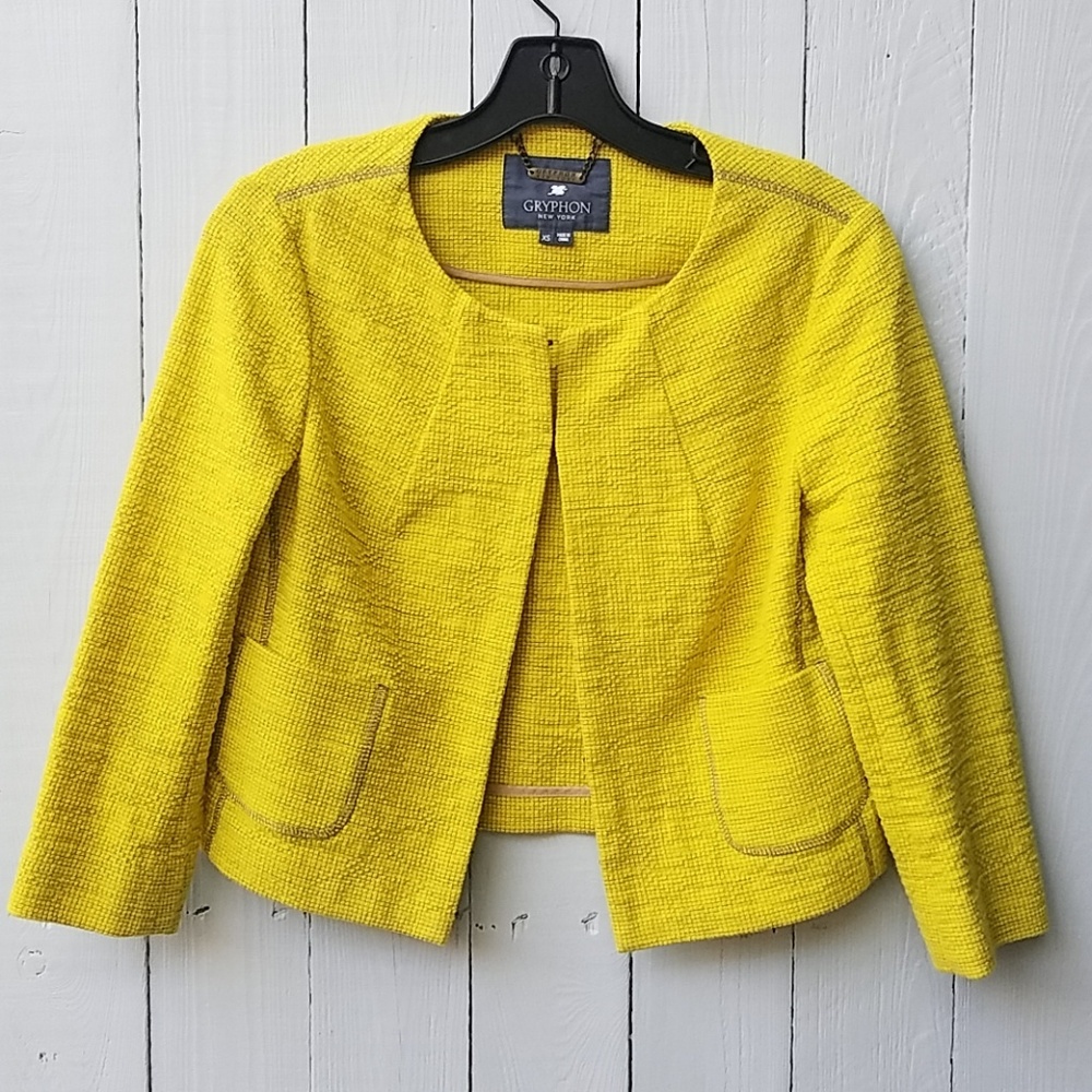 GRYPHON cropped blazer review silk cotton